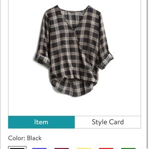 West Kei Stitch Fix Allan Surplice Rolltab Top